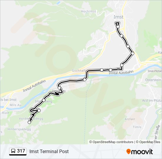 Buslinie 317 Karte