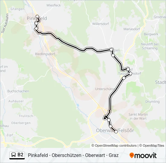 B2 Bus Line Map