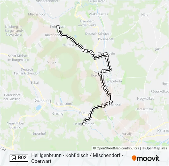 B02 Bus Line Map
