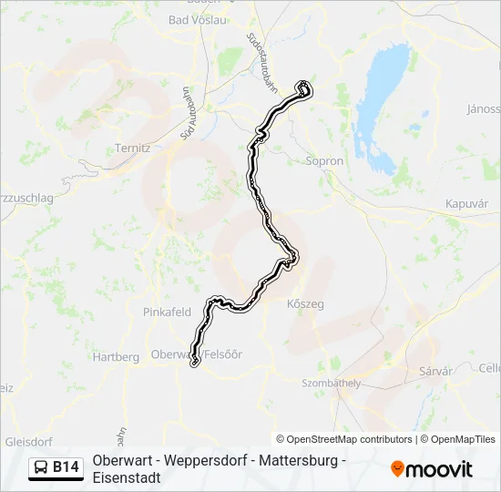 B14 Bus Line Map