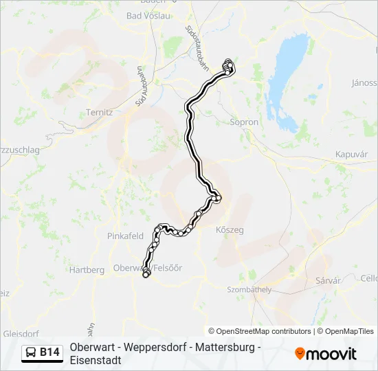 B14 Bus Line Map
