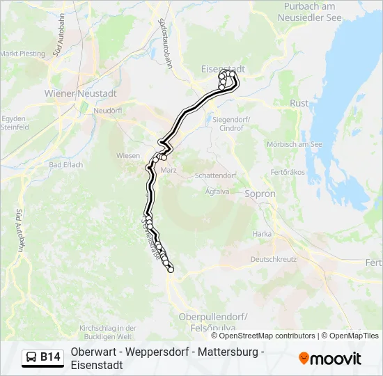 B14 Bus Line Map