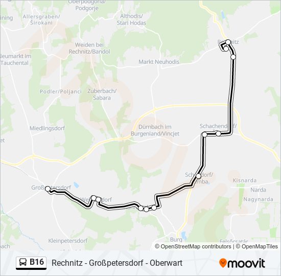 B16 bus Line Map