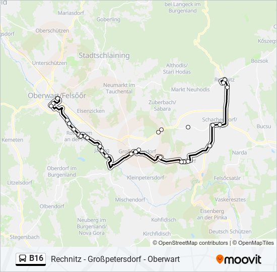 Buslinie B16 Karte