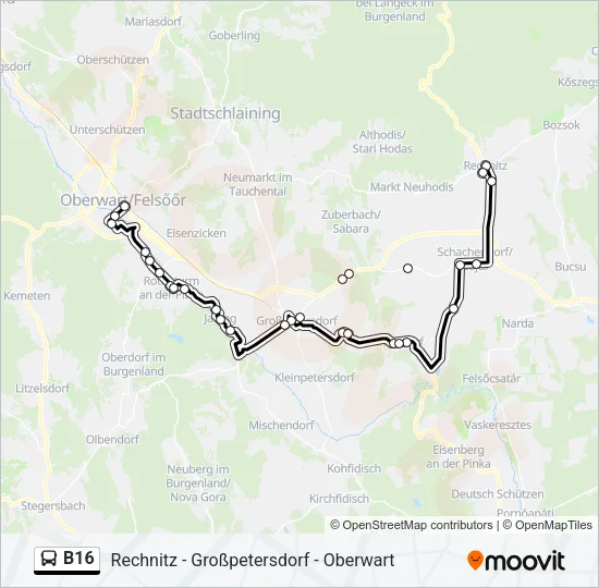 B16 Bus Line Map