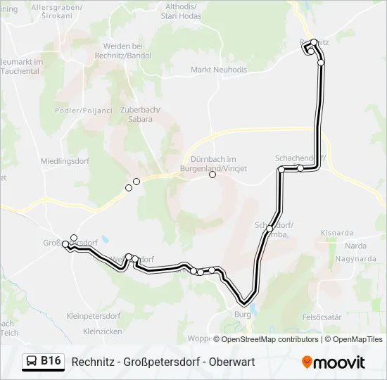 B16 Bus Line Map