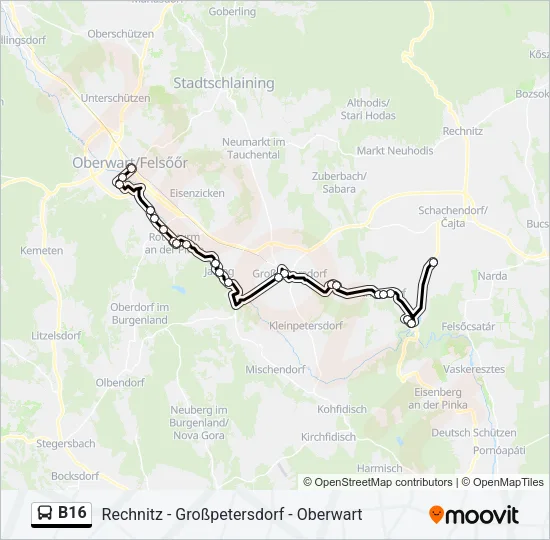 B16 Bus Line Map