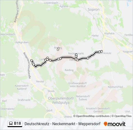B18 Bus Line Map
