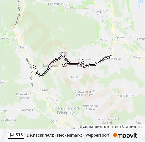 B18 Bus Line Map