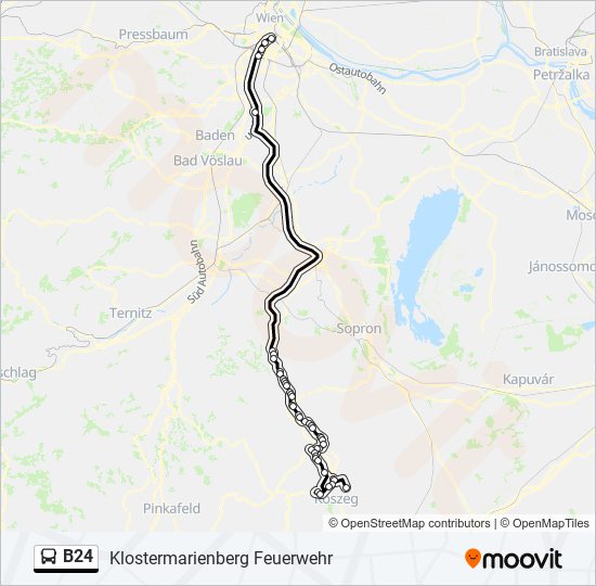 B24 bus Line Map