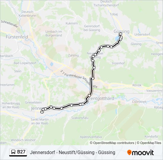 B27 bus Line Map