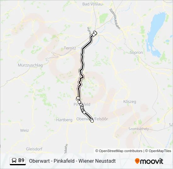 B9 Bus Line Map