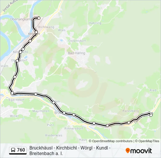 760 Bus Line Map