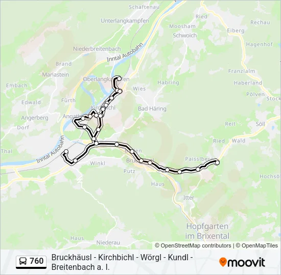 760 Bus Line Map