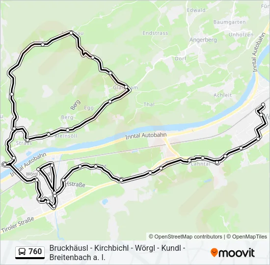 760 Bus Line Map