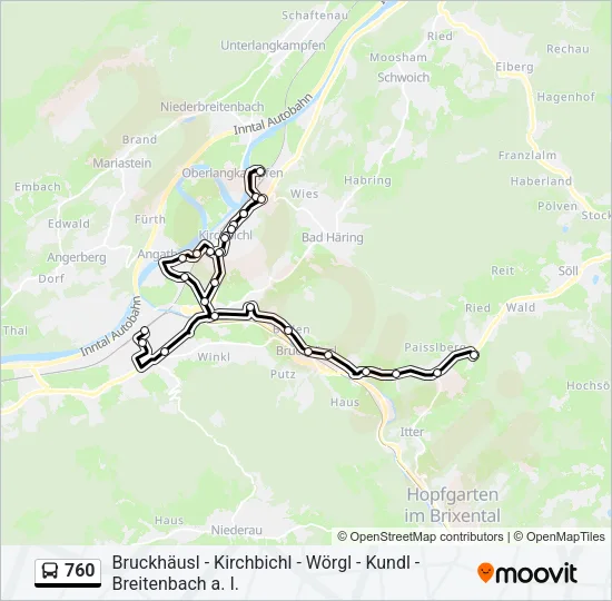 760 Bus Line Map