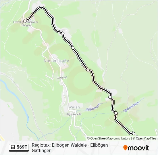 569T Bus Line Map