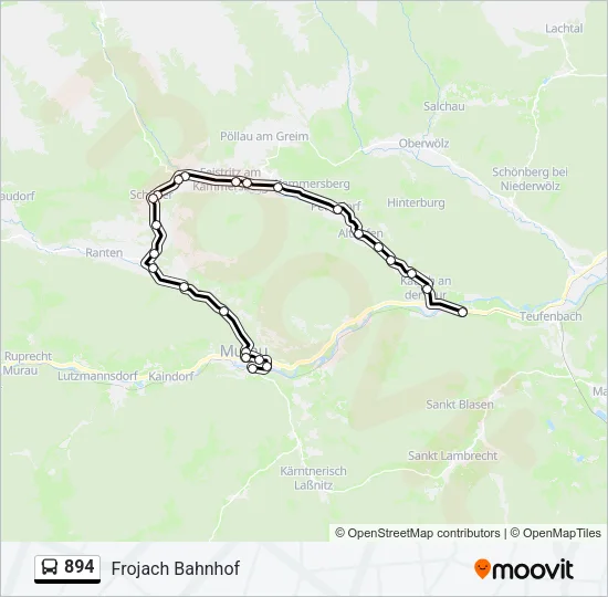 894 Bus Line Map