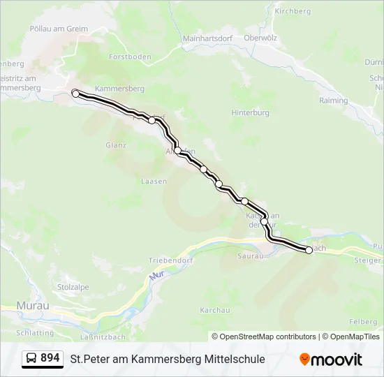 894 Bus Line Map
