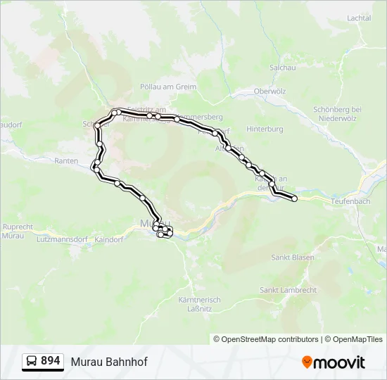 894 Bus Line Map