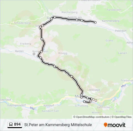 894 Bus Line Map