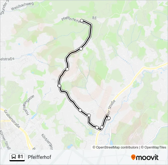 81 Bus Line Map