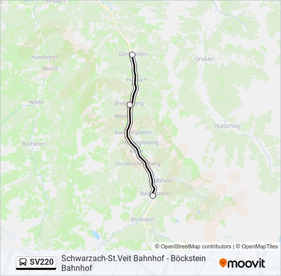 SV220 bus Line Map