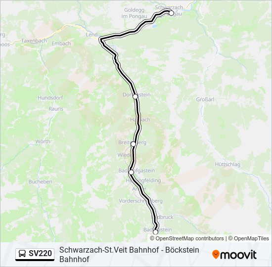 SV220 bus Line Map