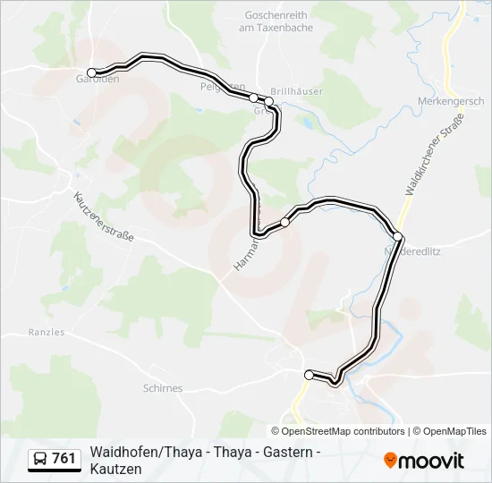 761 Bus Line Map