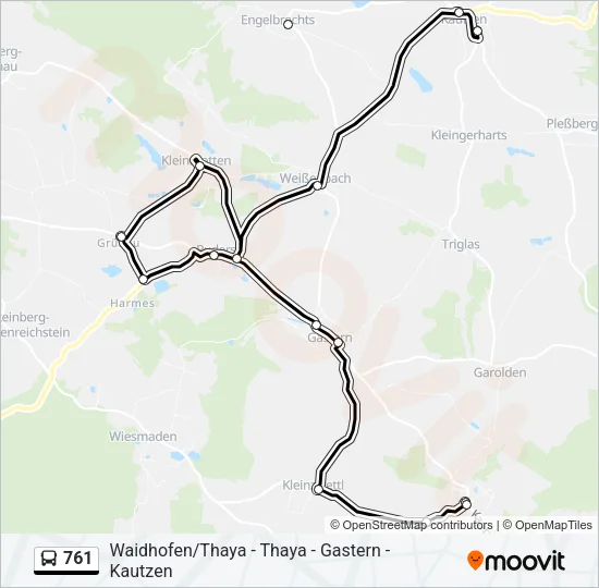 761 Bus Line Map