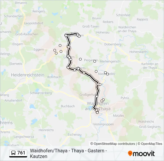 761 Bus Line Map
