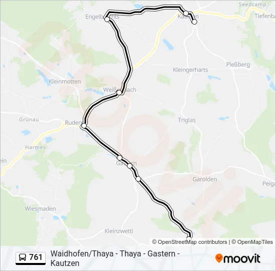 761 Bus Line Map
