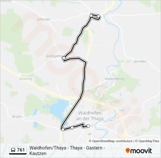 761 Bus Line Map