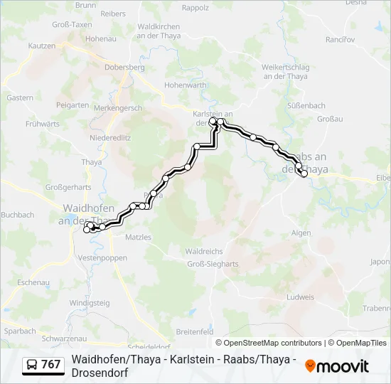 767 Bus Line Map