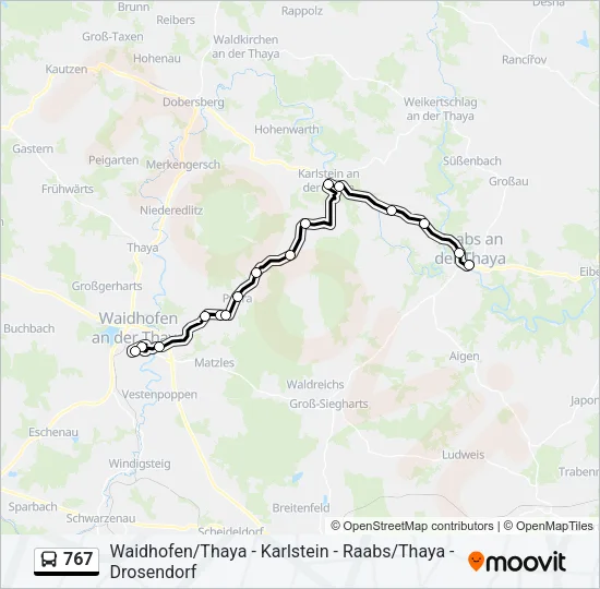 767 Bus Line Map