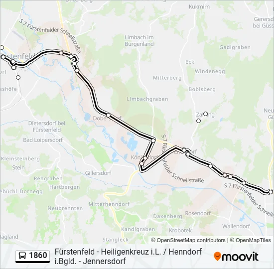 1860 Bus Line Map