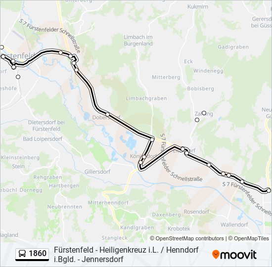 1860 bus Line Map