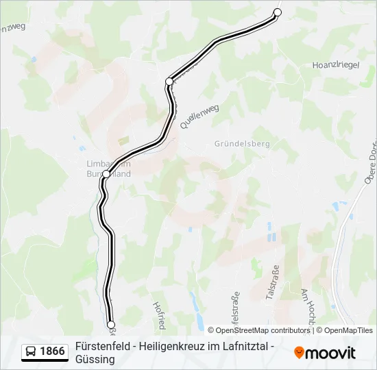 1866 Bus Line Map