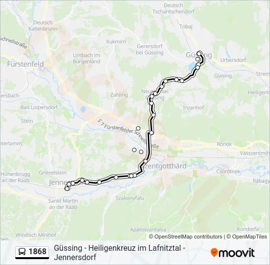 1868 Bus Line Map