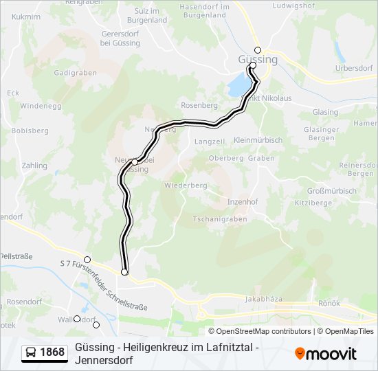 1868 bus Line Map