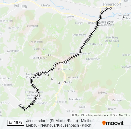 1878 Bus Line Map