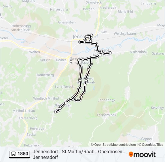 1880 bus Line Map