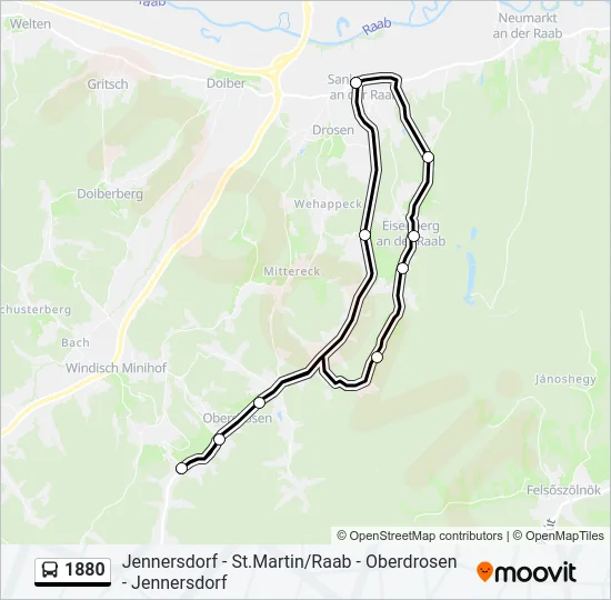 1880 Bus Line Map