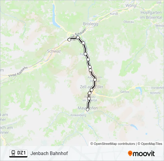 DZ1 Train Line Map