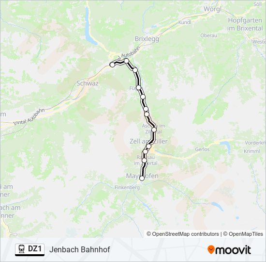 DZ1 train Line Map