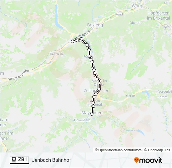 ZB1 Train Line Map