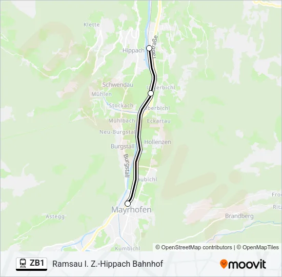ZB1 Train Line Map