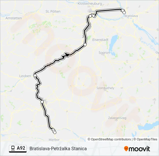 A92 Train Line Map