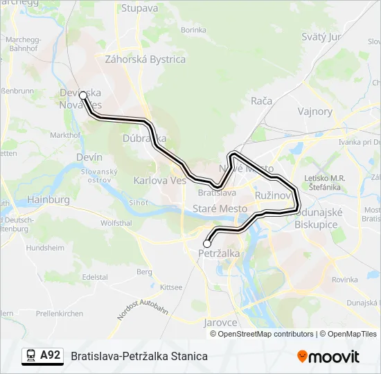 A92 Train Line Map