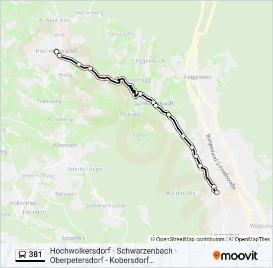 381 Bus Line Map